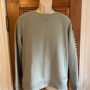 Women’s Carhartt size Large crewneck sweatshirt. Teal.